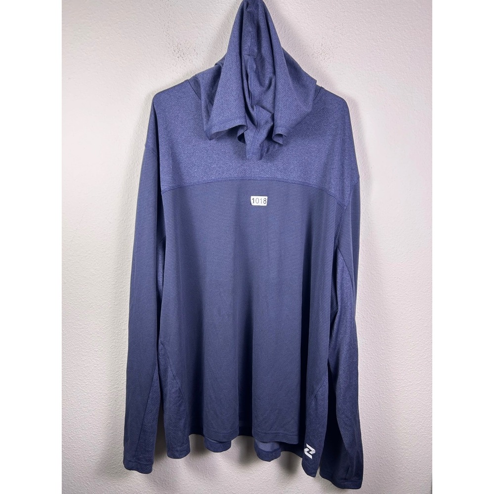 Zelos Mens 3XLT Purple Heathered Mesh Active Hoodie Long Sleeve Training Shirt